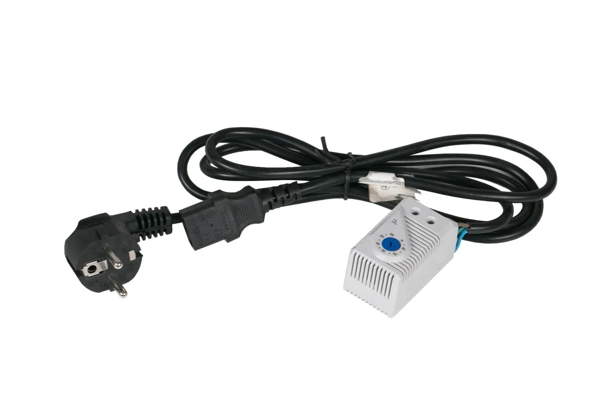 SABAJ M&D Unità di Ventilazione 2 Ventole con Termostato 19" 1U per Armadio Rack e Armadio di Rete – Profondità Regolabile – Cavo 1,8 m Incluso – Grigio RAL 7035