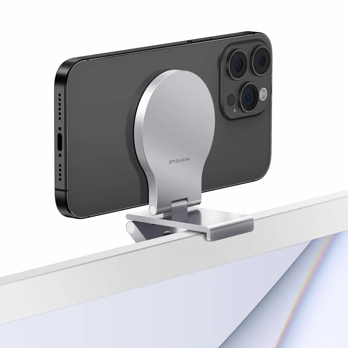 Stouchi Supporto per fotocamera continuity per iMac, supporto per webcam per iPhone compatibile con monitor desktop con Mag-Safe