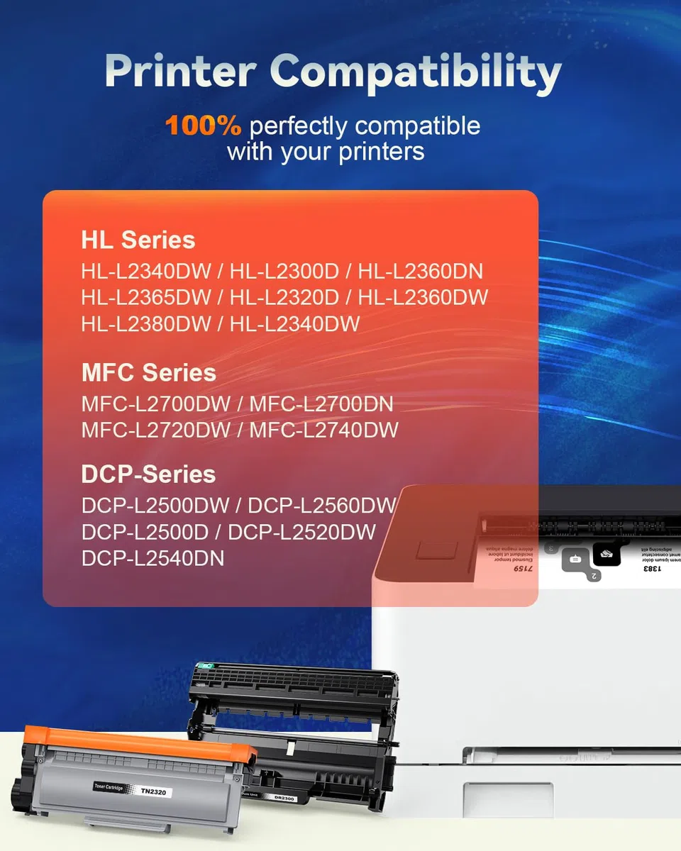 TN2320 Toner + DR2300 Tamburo compatibile con Brother TN2310 Toner DR-2300 Tamburo per Brother MFC-L2700DW MFC-L2700DN MFC-L2720DW MFC-L2740DW HL-L2340DW HL-L2300D HL-L2360DN DCP-L2520DW DCP-L2500D