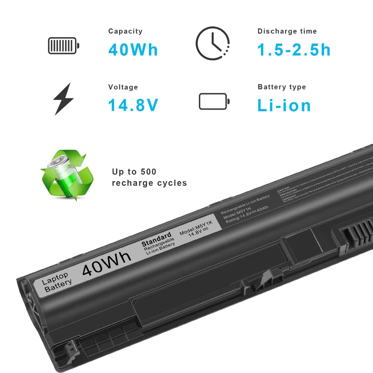 Batteria per PC portatile Dell Inspiron 14 15 17 3000 5000 Serie 3551 3451 3558 5559 5558 5555 5758 GXVJ3 HD4J0 M5Y1K K185W WKRJ2