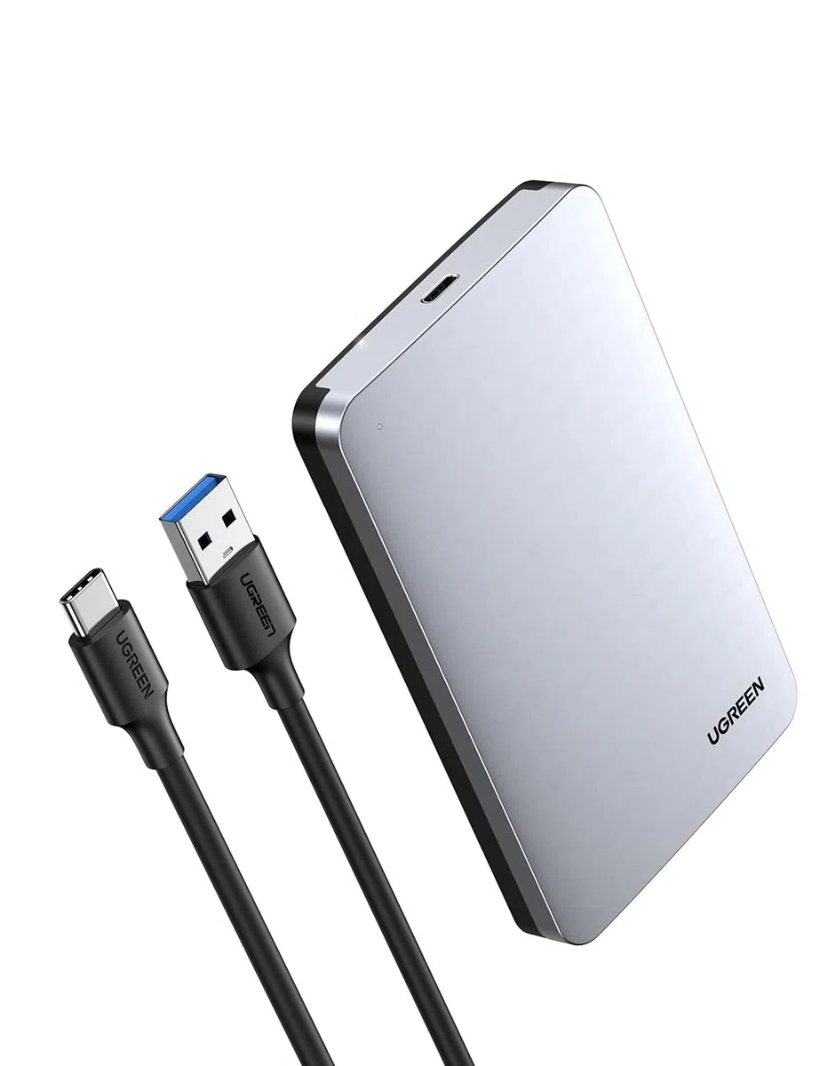 UGREEN Case Esterno per Disco Rigido 2.5" USB C 3.1 Gen 2 UASP 6Gbps Case Hard Disk Esterno per 7mm e 9.5mm SATA I II III HDD SSD 2.5" da 6TB Compatibile with WD Toshiba Seagate Hitachi, PS4, Xbox