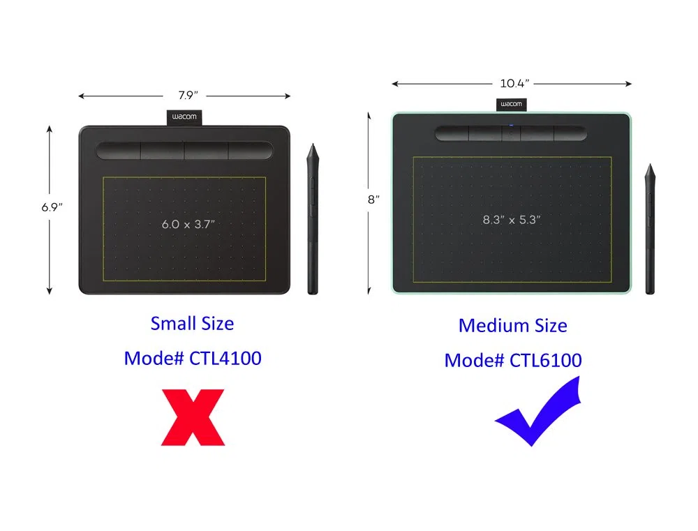Borsa Custodia Rigida per Wacom Intuos Medium Tavoletta Grafica per Midium CTL-6100 di Aenllosi