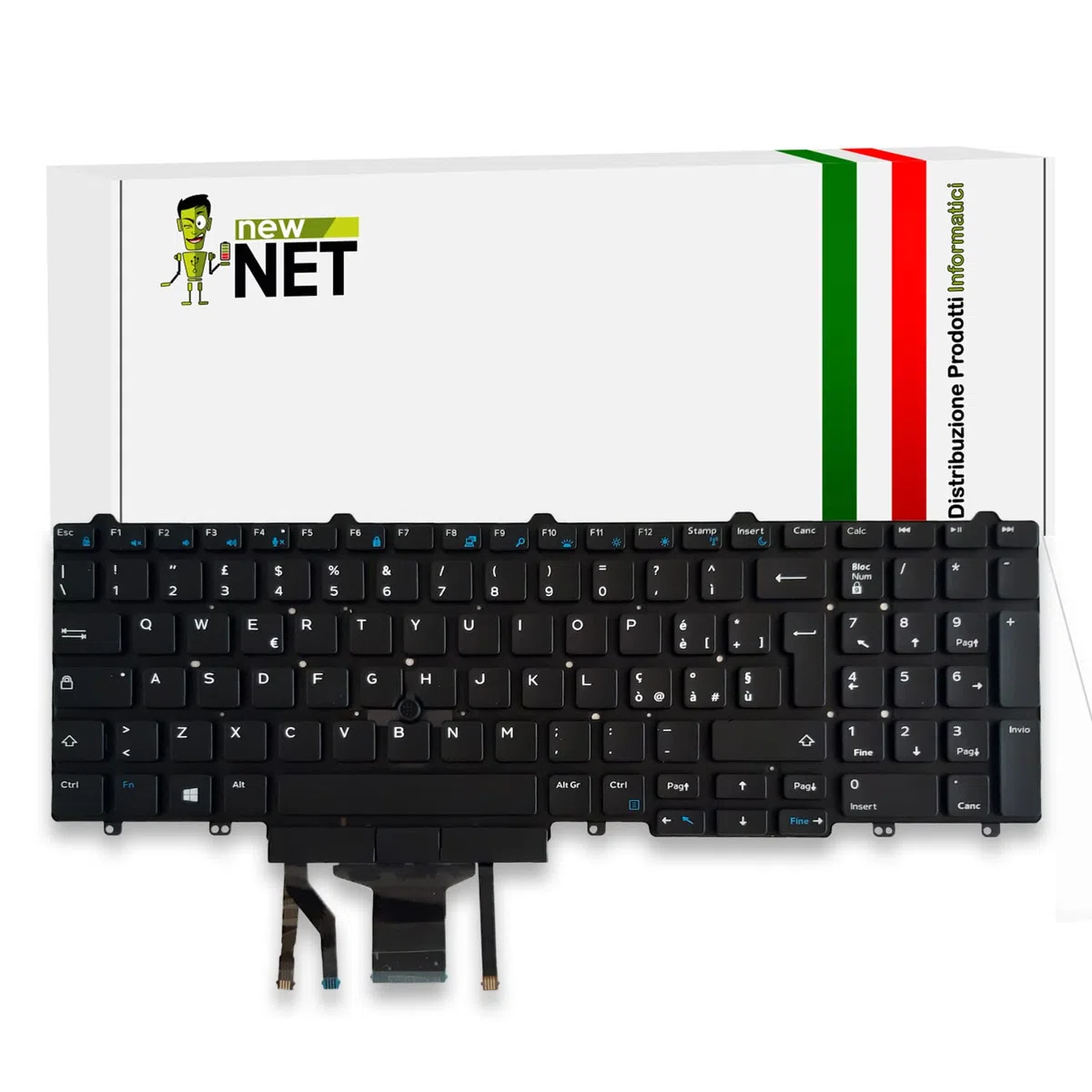 Tastiera Retroilluminata per Dell Precision 3510 3520 3530 7510 7520 7710 7720 Layout ITA Nero Trackpoint
